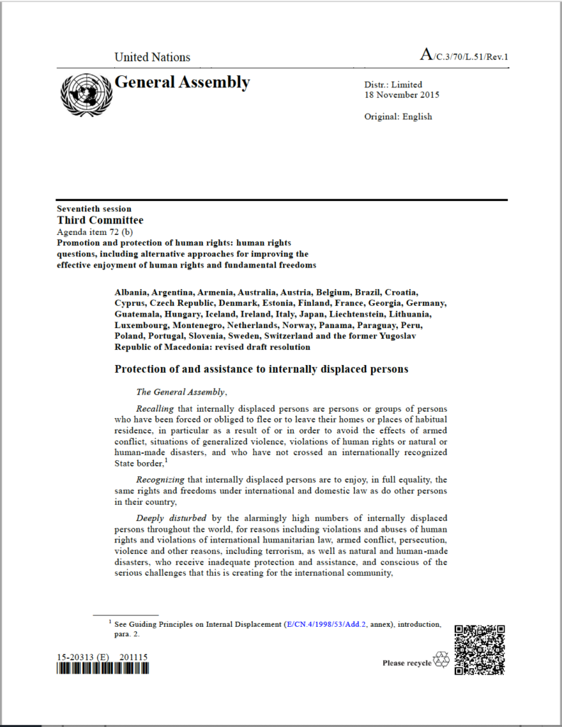 UN General Assembly Resolution (2015, A/C.3/70/L.51/Rev.1)